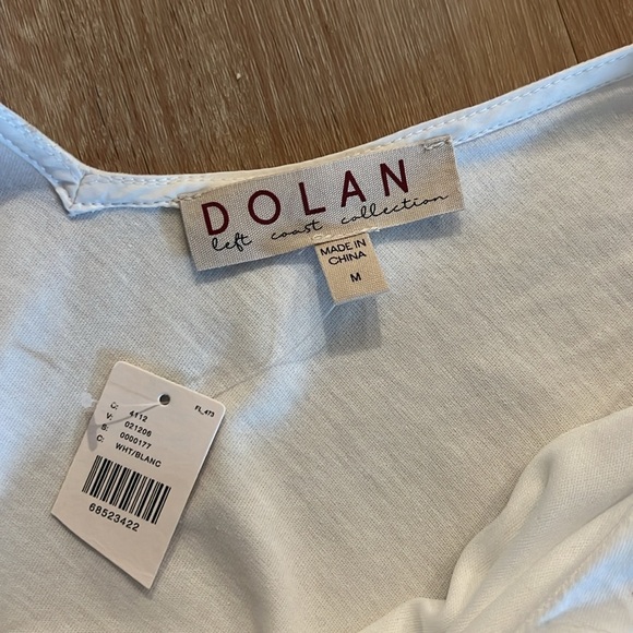 NWT - Anthropologie Dolan White Striped Contrast Vneck Tie Tank Size Medium - Picture 5 of 7